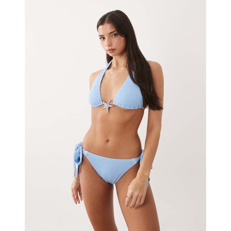 South Beach halterneck bikini top with starfish detail in mid