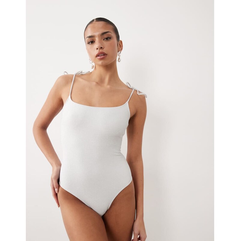 South Beach glitter swimsuit in white 115184327