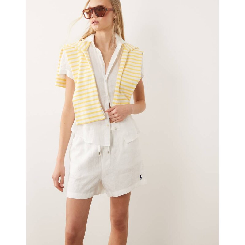 Polo Ralph Lauren drawstring woven shorts in white