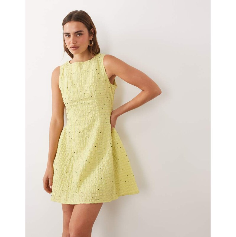 Sister Jane Ronja boat neck sleeveless embellished detail mini