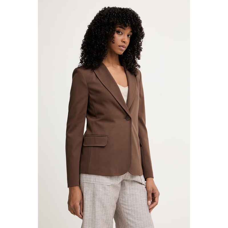 Weekend Max Mara jednořadé sako dámské s viskózou CARBONE 115248558
