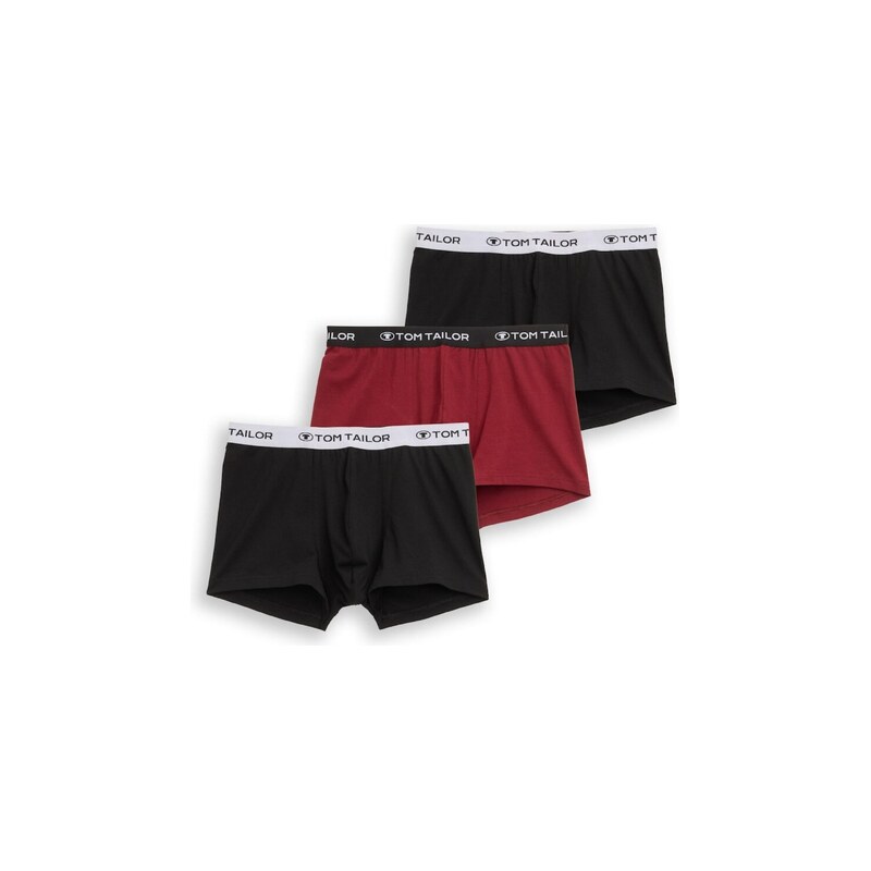 TOM TAILOR Boxerky bordó / černá / bílá