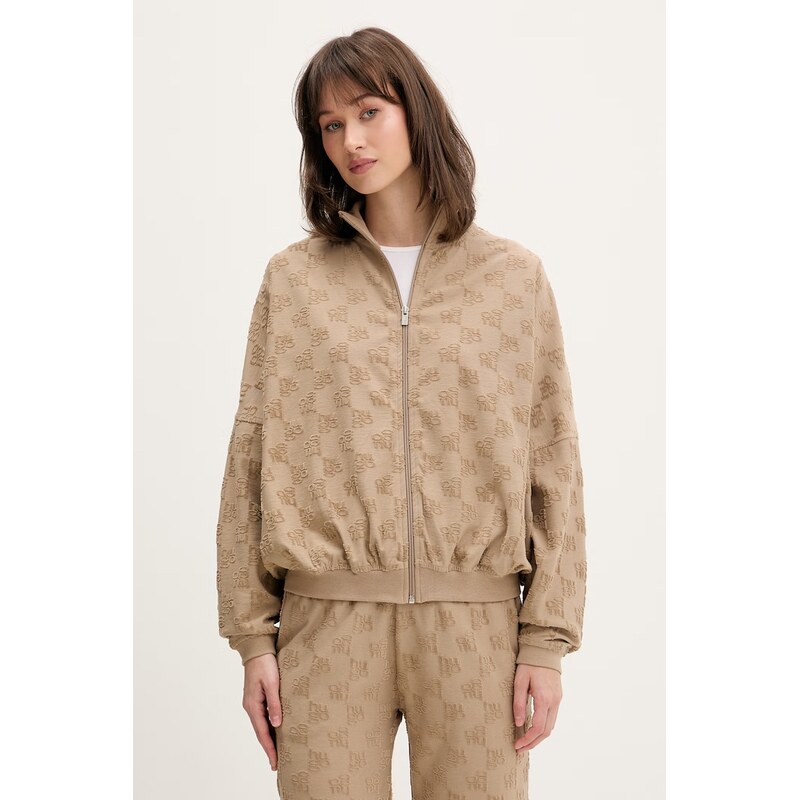 HUGO loungewear mikina dámská z bavlnou TERRYMONOGRAM_JACKET