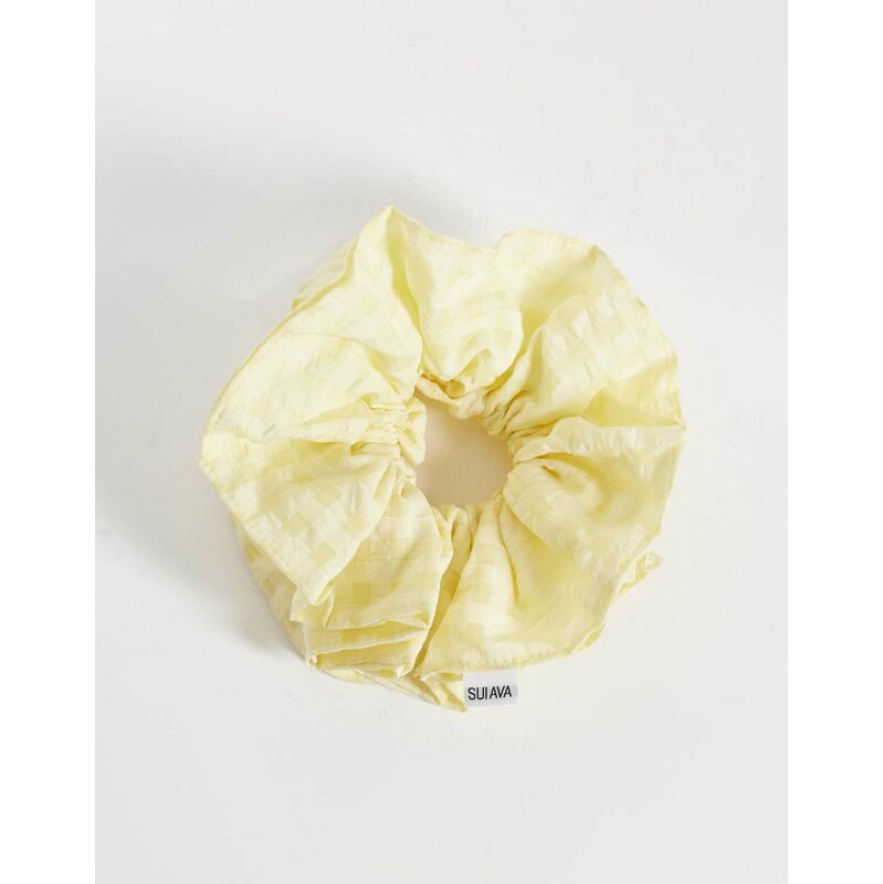 Sui Ava ginhgam hair scrunchie in yellow 115188407