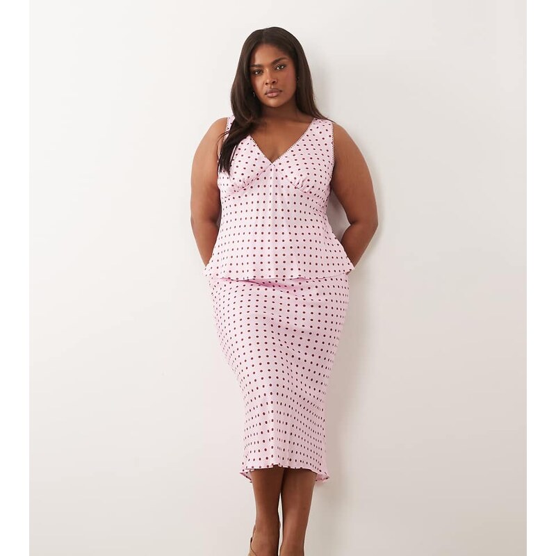 Nobodys Child Plus elasticated waist mid rise midi skirt co-ord in 115188487