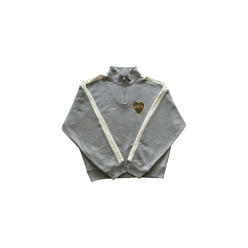 Corteiz Boca Fleece Quarter Zip Long Sleeve Grey