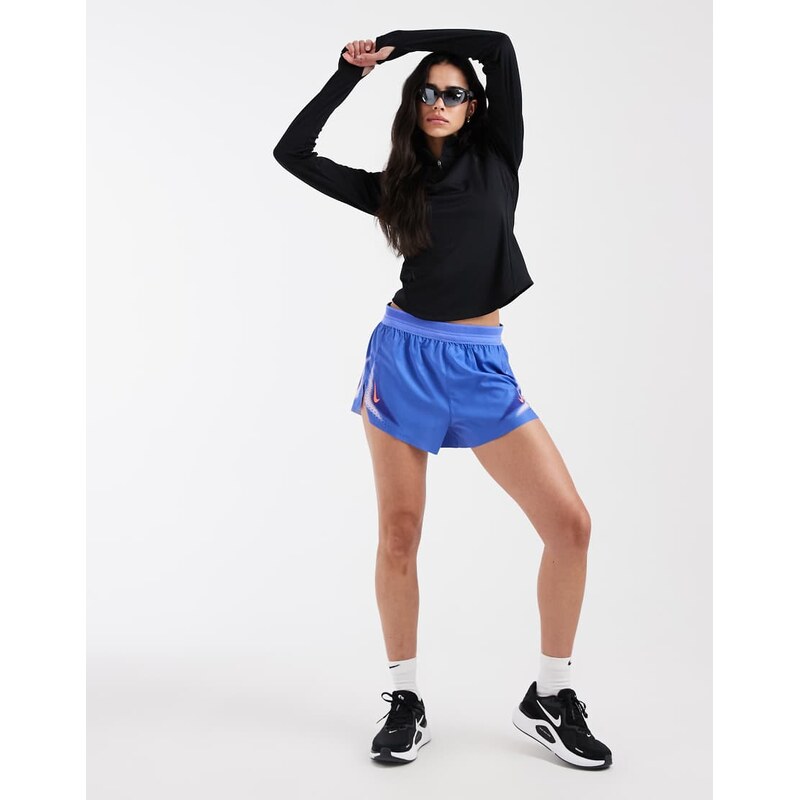 Nike Running Aeroswift Dri-FIT mid rise 3 inch shorts in blue