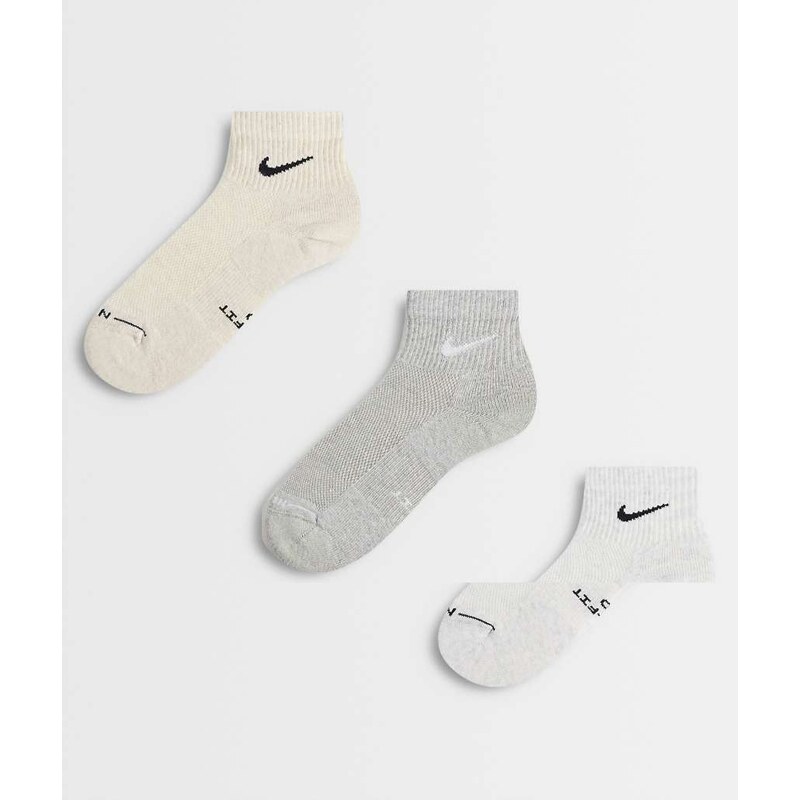 Nike Everyday 3 pack ankle socks in light multi