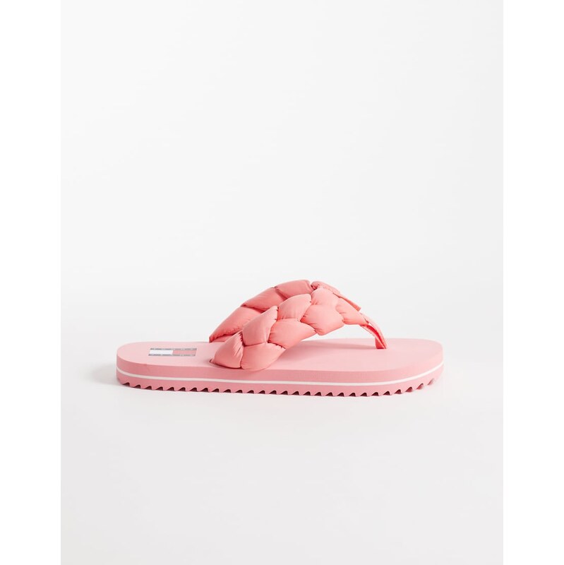 Tommy Jeans chunky flip flops with braid detail in pink 115188456