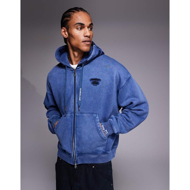 Aape by A Bathing Ape oversized heavyweight zip through hoodie