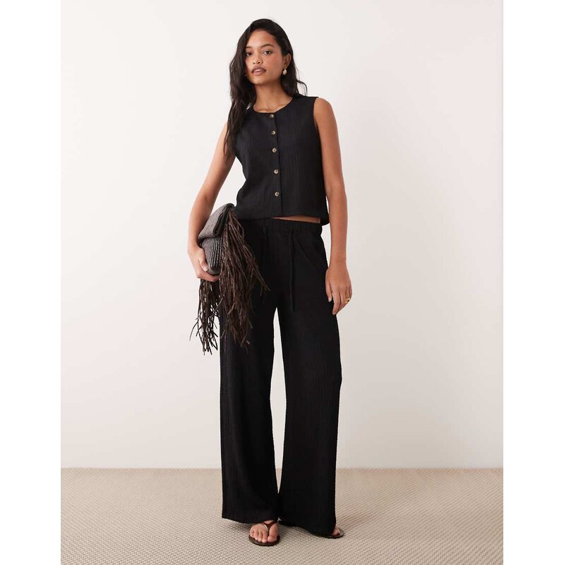 JDY textured tailored trousers co-ord in black 115522337