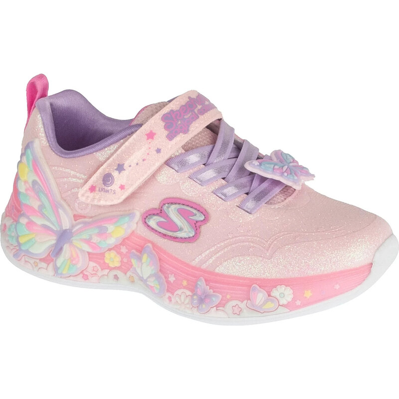 Dívčí svítící tenisky Skechers S-Lights: Butterfly Bliss Světle