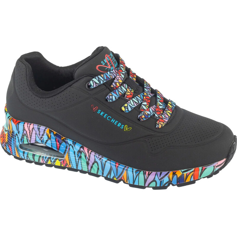 Dámské tenisky Skechers Uno - Ravaged Love černá/multi Černá