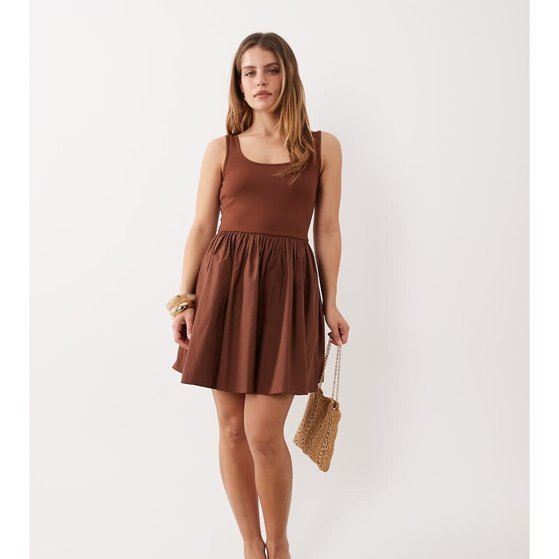 Nobodys Child Petite Colorado scoop neck ruched skirt mini dress