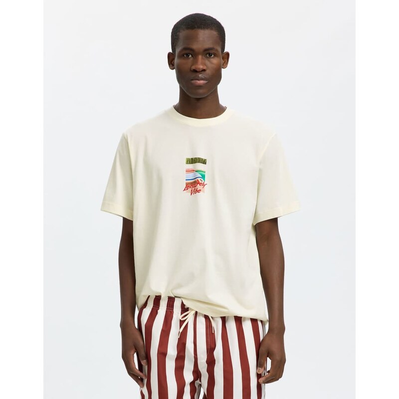 Selected T-shirt in egret-Grey