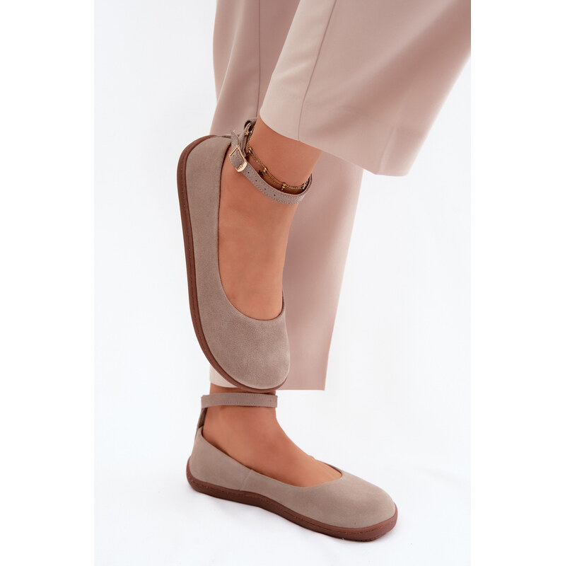 Semišové barefoot baleríny Zazoo