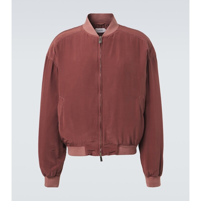 Versace Oversized silk poplin blouson jacket