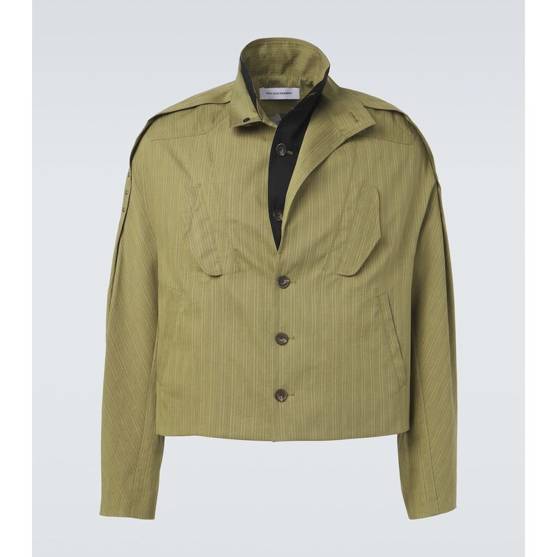 Kiko Kostadinov Egreta stiped cotton-blend jacket