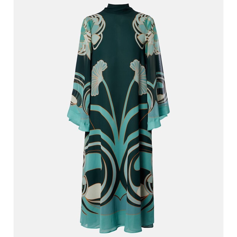 La DoubleJ Magnifico printed silk twill midi dress