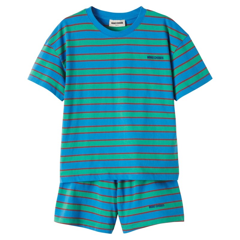 Bobo Choses Bobo Choses Blue Stripes cotton pajamas