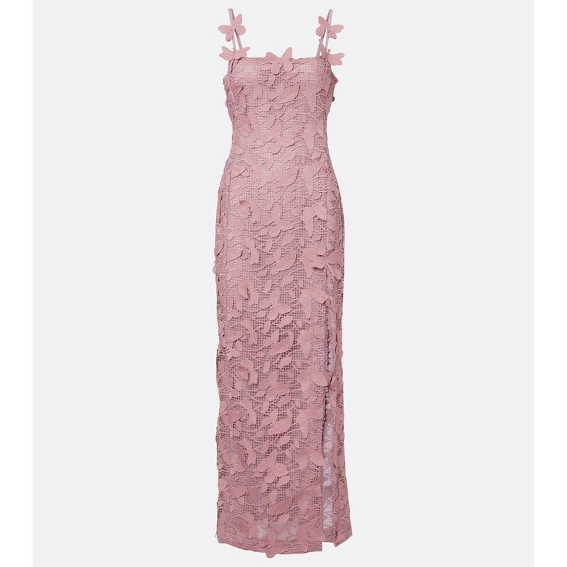 Blumarine Embroidered lace maxi dress