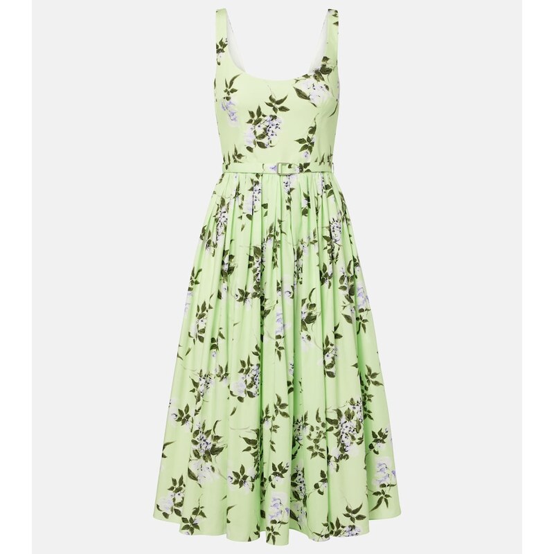 Emilia Wickstead Eglantine floral belted cotton midi dress