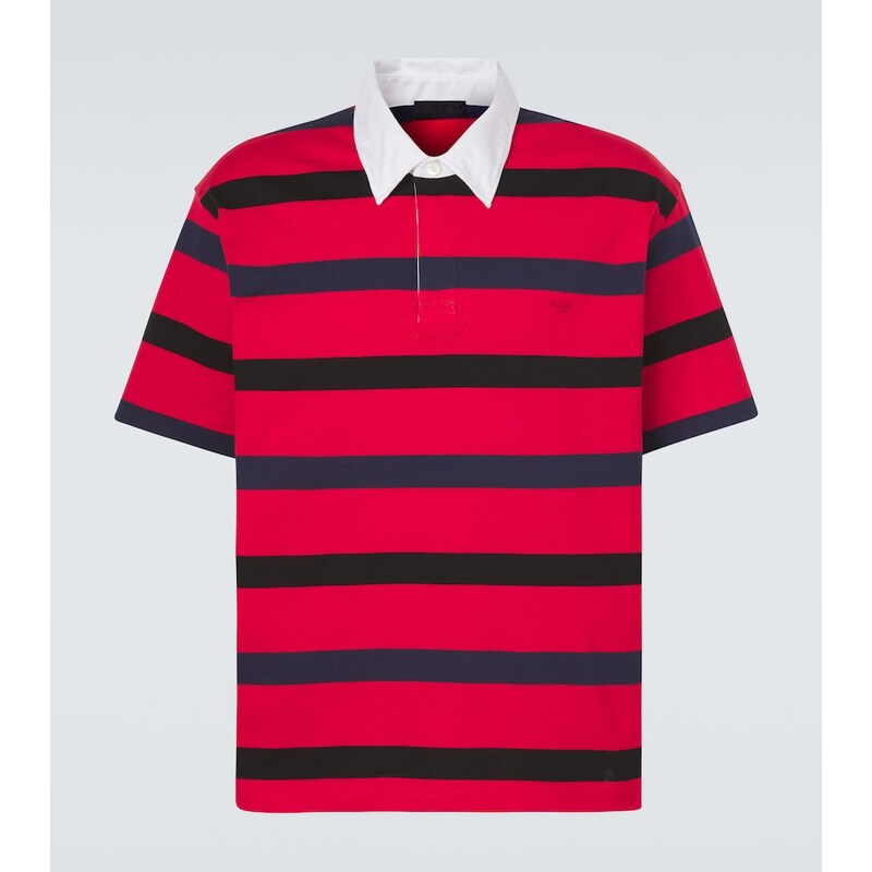 Prada Oversized striped cotton piquÃ polo shirt