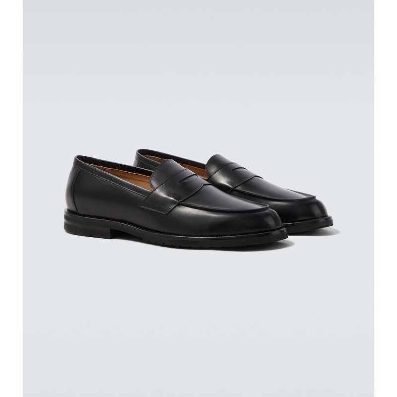 Thom Sweeney Leather penny loafers