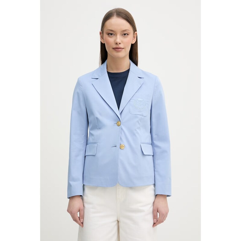 Tommy Hilfiger jednořadé sako dámské s bavlnou 115248646