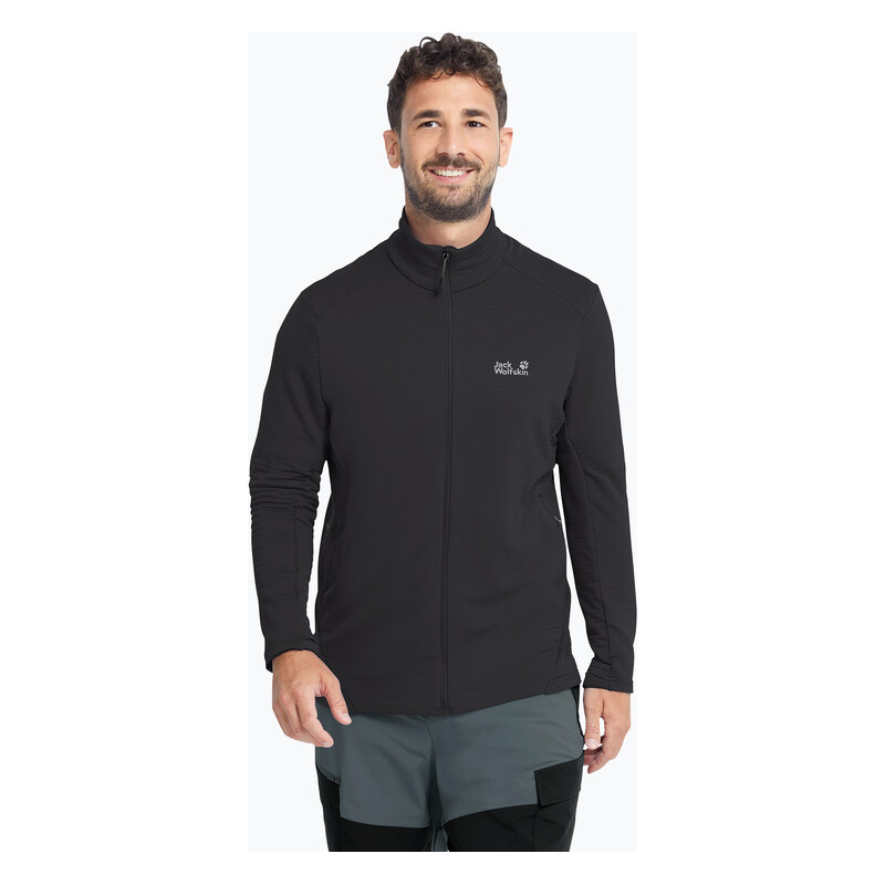 Pánská trekingová mikina Jack Wolfskin Litestride Full Zip black