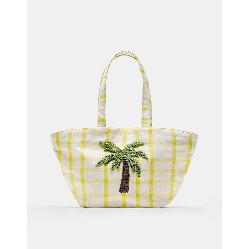 Pull&Bear Striped tote bag in ecru-White 115195455