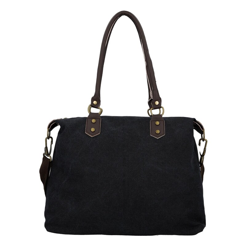 Turbo bags Trendy dámská textilní kabelka na rameno Petra, černá