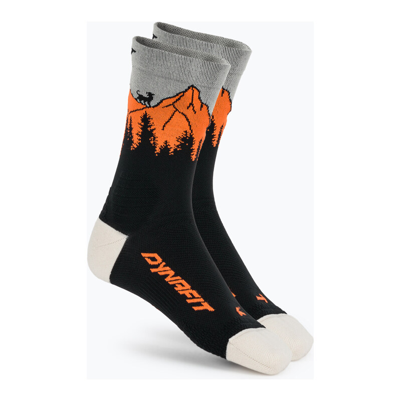 Ponožky DYNAFIT Traverse Crew black out ultra orange/4220