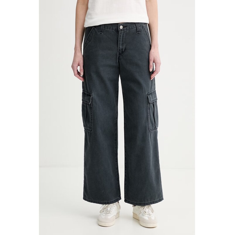 Levi's kalhoty dámské bavlněné SUPERLOW LOOSE CARGO ND