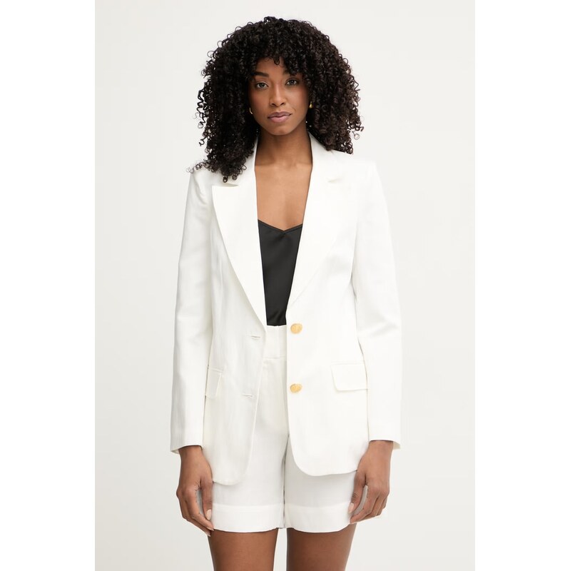 Marciano by Guess jednořadé sako dámské s příměsí lnu JANE 115248746