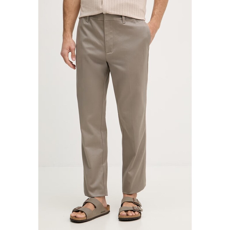 Emporio Armani regular fit kalhoty pánské bavlněné s elastanem