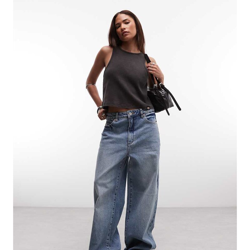 Abrand Jeans Abrand Petite 94 Selena high waist wide leg jean in blue 115220564