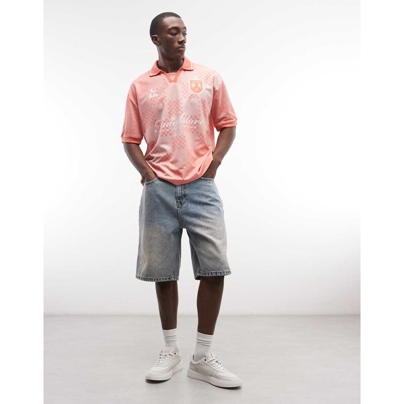 Faded Store denim jorts in washed blue