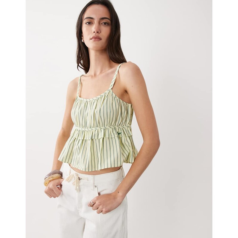 BOSS Orange iplyn peplum cami top in light green 115217778