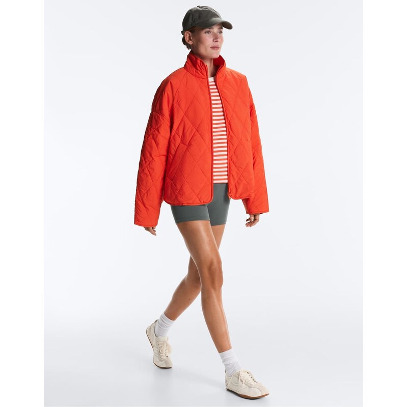 OYSHO Waterrepellent fellex aerogel padded jacket in orange 115217936