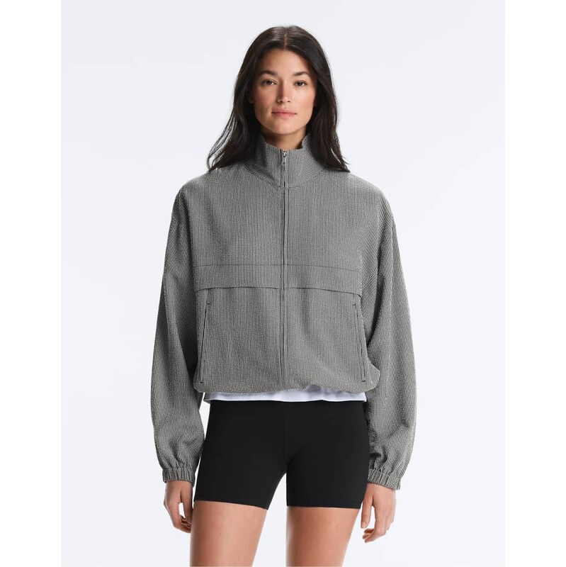 OYSHO Lyocell blend gingham bomber jacket in black 115217937