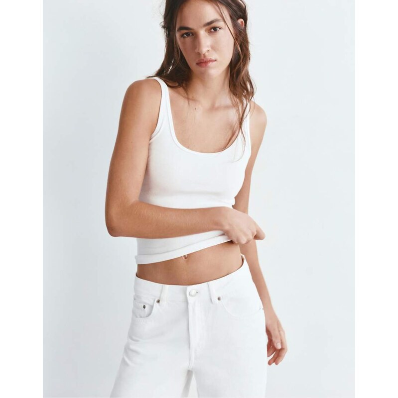 Pull&Bear Modal tank top in white