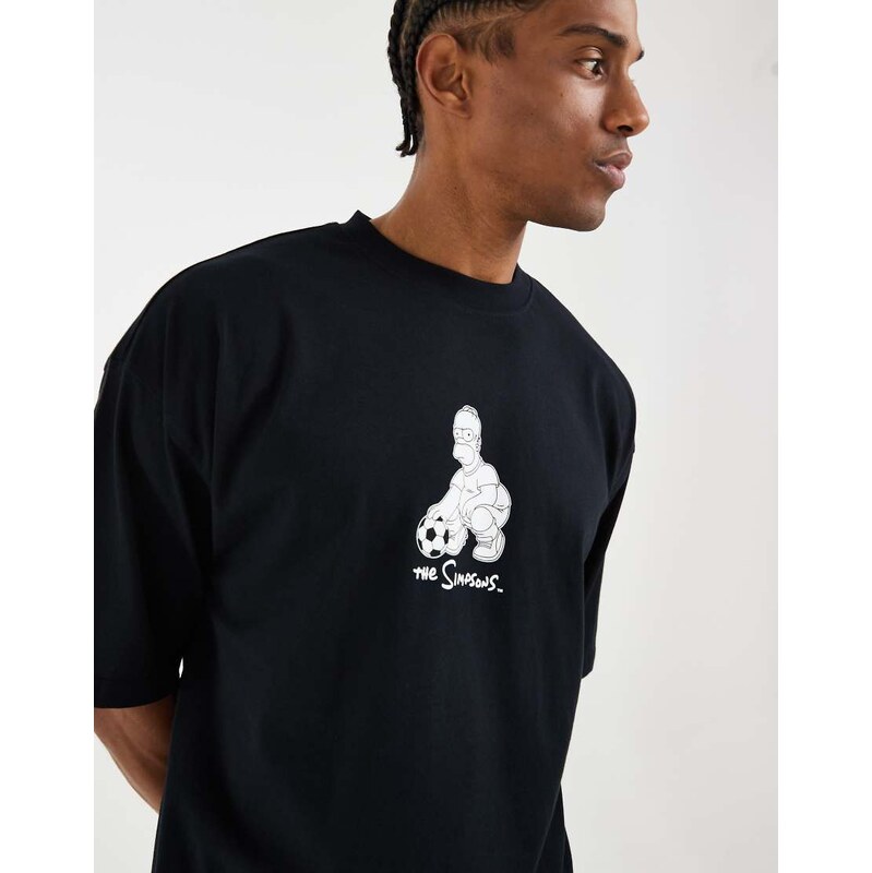 ASOS DESIGN oversized t-shirt with The Simpsons print in Black