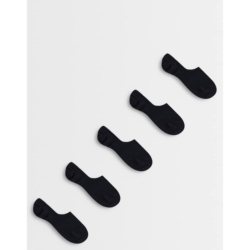 ASOS DESIGN 5 pack invisible liner socks in black 115217771