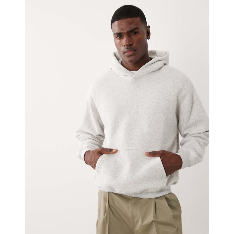 Abercrombie & Fitch essential oversized hoodie in grey marl