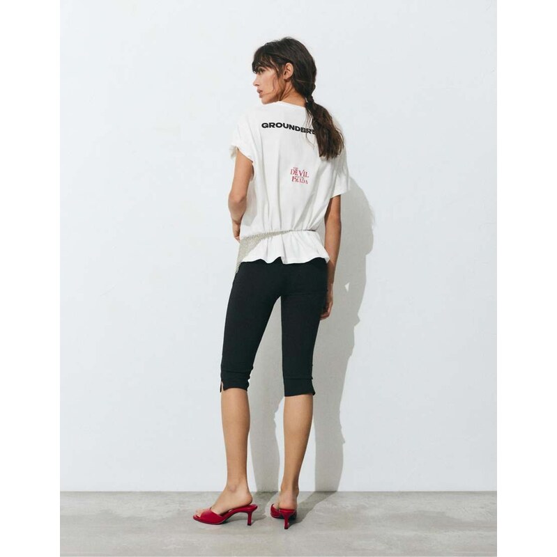 Pull&Bear The devil wears prada t-shirt in ice-White