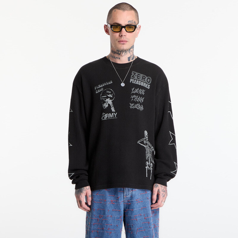 Tričko PLEASURES Misled Thermal Long Sleeve Black XL