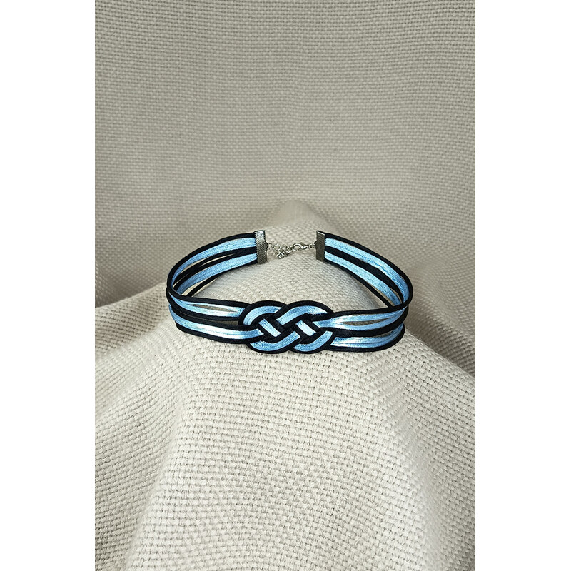 MANON Choker Mafundo ledově modrá s černou 114952553
