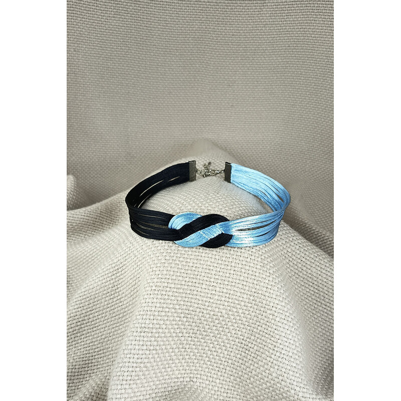 MANON Choker Mafundo ledově modrá a černá 114952554