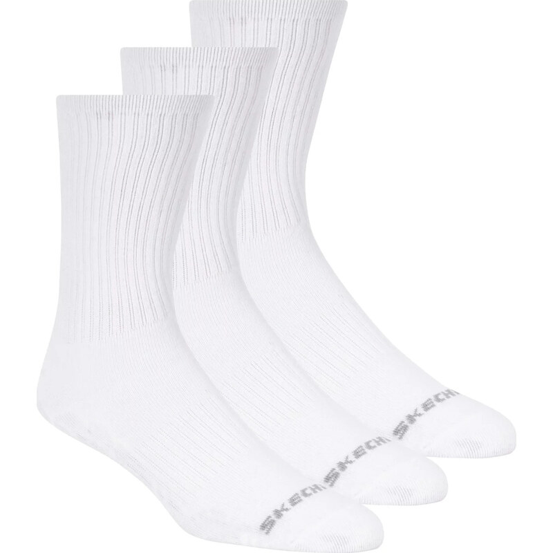 Unisex ponožky Skechers 3pk Unisex Non Terry Crew bílé Bílá 115219458